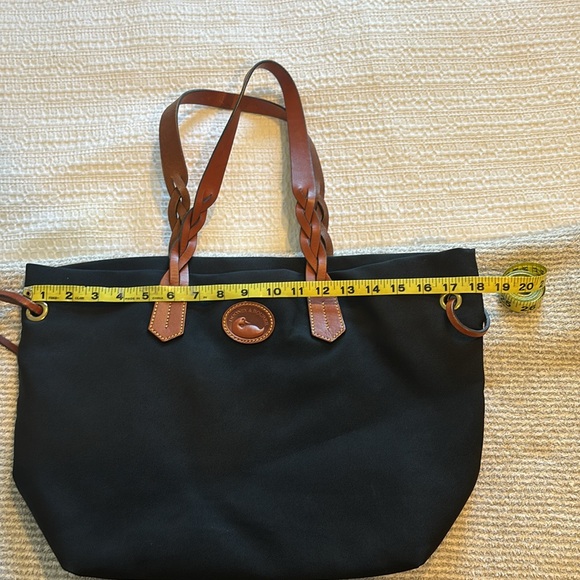 Dooney and Bourke Classic Black Tote Bag with Brown Leather Accents - Picture 6 of 8